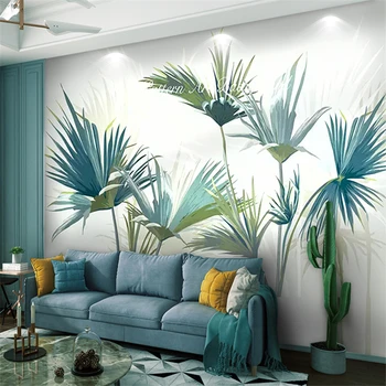 beibehang Фотообои на заказ Тропический лес пальмы Настенная живопись Декор спальни гостиной Диван 3D обои