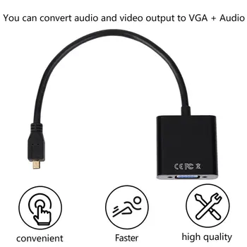 Кабель, совместимый с HDMI, совместим с адаптером VGA, цифровым видео-аудио конвертером, разъемом VGA для Xbox 360 PS4, портативным ПК, ТВ-приставкой