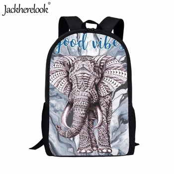 Практичная школьная сумка Jackherelook для подростков, модный дорожный рюкзак с принтом в виде слона в полинезийском стиле, сумка для ноутбука для колледжа