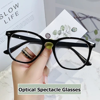 Женские оптические очки с защитой от синего света, прозрачные компьютерные очки, мужские круглые очки, унисекс, простые очки.