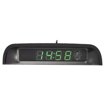 Автомобильные часы с ночным дисплеем, термометром, автоматически подключаемыми цифровыми часами, 24-часовые автомобильные часы на солнечной энергии