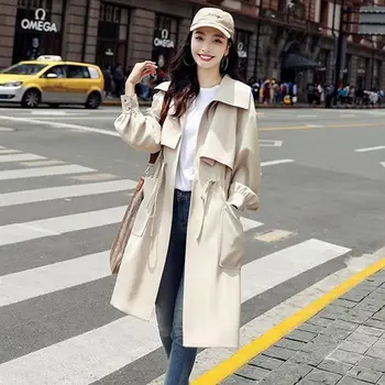 Топ женское новое зимнее пальто Корейский женский тренч модное пальто талия стала тоньше пальто средней длины женская ветровка