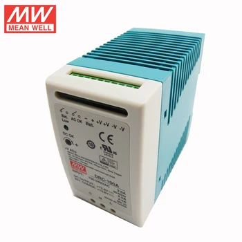 MEAN WELL DRC-100A Импульсный Источник Питания 96 Вт 12 ~ 15 В 110 В/220 В переменного тока до 13,8 В постоянного тока 4.5A Зарядное Устройство на DIN-рейке с функцией ИБП
