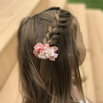 Детская Шпилька с искусственным цветком, Милая Заколка для волос принцессы, Заколки для волос, Милые Аксессуары для волос для девочек