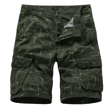 Летние брендовые шорты-карго 2023, мужские повседневные хлопковые тактические короткие штаны с геометрическим принтом, модные шорты для мужчин