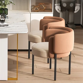 Итальянские легкие Роскошные бархатные обеденные стулья для кухонной мебели, Скандинавские дизайнерские стулья со спинкой, стулья для домашнего отдыха, стулья для макияжа.