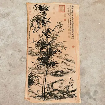 Китайский старинный свиток Ши Тао Бамбуковая роспись Рисовая бумага Кусочек для рисования