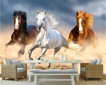 Обои beibehang 3d фон современная минималистичная картина маслом с изображением животных, модная лошадь, настенная роспись обоев на заказ, украшение дома