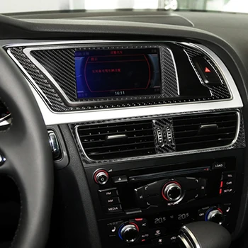 Для Audi A4 A5 B8 Q5 Навигация В Салоне Автомобиля CD-Панель Управления Кондиционером LHD RHD Наклейка Из Настоящего Углеродного Волокна Автомобильные Аксессуары