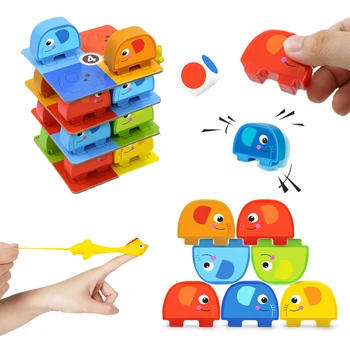 Красочные детские строительные блоки для баланса, игровые игрушки, Катапульта со Слоном, Куриный стек, игра-головоломка для подбора цветов, игрушки для снятия стресса