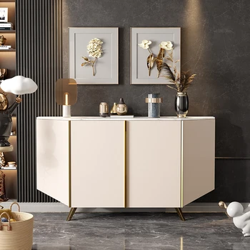 Легкий роскошный кремовый буфет, шкаф для гостиной в минималистском стиле, декоративный шкаф, усовершенствованный шиферный шкафчик, простой настенный шкаф