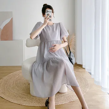 Летнее Новое платье для беременных, элегантные Модные повседневные платья для беременных, верхняя одежда для беременных