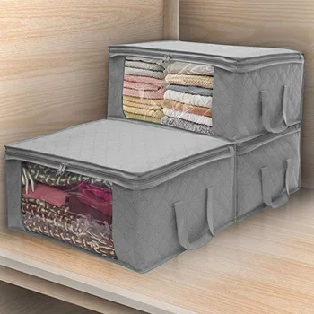Сумка для хранения нетканой одежды, складное одеяло, Пылезащитная коробка для отделки шкафа, принадлежности для домашнего хранения, космические сумки organizador