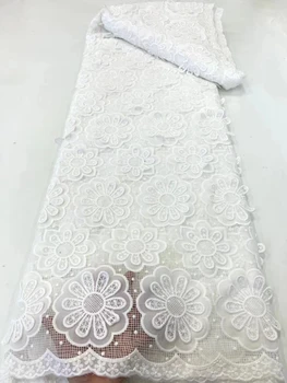 Высококачественная трехмерная хлопчатобумажная ткань с вышивкой, модная ткань для одежды cheongsam с блестками, 5 ярдов