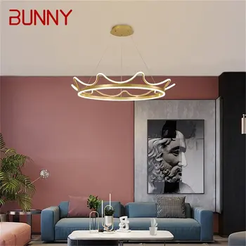 Подвесные светильники BUNNY Nordic Gold Crown Современный роскошный светодиодный светильник для украшения дома