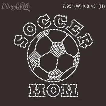 BlingQueen 25 шт./лот Горячая фиксация Кристалл Rhinestone Bling Теплопередача Дизайн футбольной мамы