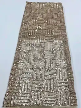 Популярная африканская кружевная ткань 2023 высококачественная французская сетчатая кружевная ткань с золотыми блестками, нигерийская кружевная ткань, свадебный материал