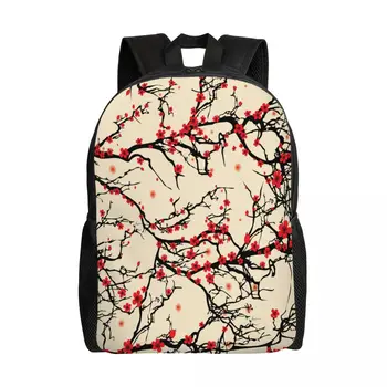 Школьная сумка, 15-дюймовый рюкзак для ноутбука, повседневная сумка через плечо, рюкзак для путешествий, Винтажный Японский рюкзак с деревом сакура, Mochila