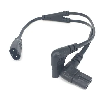 Разъемный кабель питания переменного тока IEC320 C8 - 2X C7 Y, рисунок IEC 8 От мужчины до 2 женщин, кабель питания переменного тока 1 в 2 из, Длина = 39 см, черный