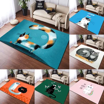 Ковер с милым котом, детский коврик для гостиной, коврик для йоги, игровая зона, коврик для ванной, коврик для гостиной kawaii, коврик для пикника