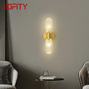 Современный латунный настенный светильник SOURA LED Золотое медное бра Luxuri Креативный декор для дома Гостиной Спальни