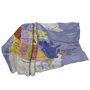 Подробная карта Атлантического океана, Северного полюса, Тихого океана, США и окрестностей, Фланелевое одеяло Cozysoft для внутреннего и наружного использования