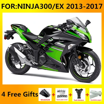 Новые комплекты обтекателей для мотоциклов ABS Подходят для ninja EX 300 EX300 ZX300R ninja300 2013 2014 2015 2016 2017 комплект обтекателей зеленый черный