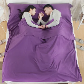 Вкладыш для спального мешка для двоих, Сверхлегкий Портативный хлопковый вкладыш для спального мешка для кемпинга на открытом воздухе