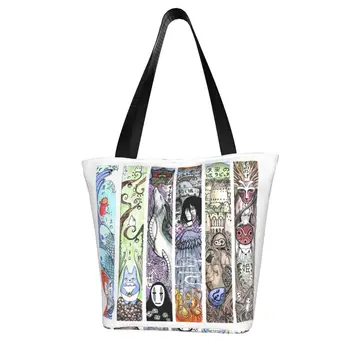 Сумка Ghibli Сумки Ghibli All The Way с верхней ручкой, подростковая сумка-тоут с принтом, женские сумки большого размера, модные женские сумки большого размера