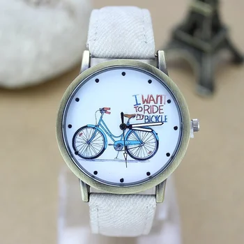 Новые модные мужские велосипедные часы в римском масштабе, женские часы с джинсовой тканью и кожаным ремешком, женские повседневные Часы, детские часы Hot Hour.