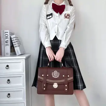 Японская форменная сумка JK, косая сумка на два плеча для девочек, портативный школьный рюкзак для колледжа, простая женская сумка из искусственной кожи IB055