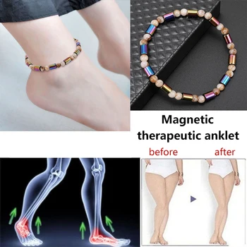 Магнитные Ножные браслеты для похудения для женщин И мужчин Браслеты с цветочным камнем для магнитотерапии Ножной браслет Обезболивающий для похудения Ювелирные изделия для здоровья