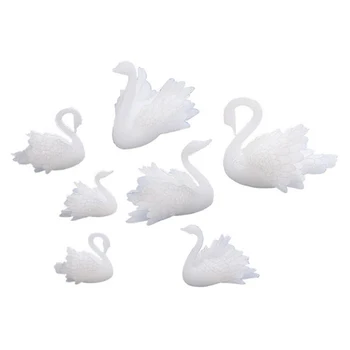 3D ювелирные изделия с лебедями из УФ-смолы DIY Craft Ювелирные изделия из смолы Прозрачный бумажный наполнитель