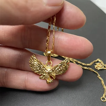 Корейское ожерелье с Золотым Орлом, 24-каратное Позолоченное ожерелье Для женщин, подарок для ювелирных изделий 45 см 50 см