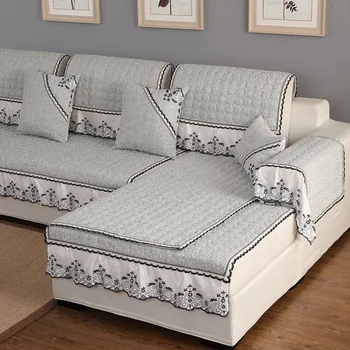 Высококачественный модный льняной секционный чехол для дивана Four seasons универсальный чехол для дивана, чехлы для диванов, кружевная подушка, наволочка