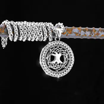 Скандинавское мужское ожерелье с изображением древа жизни викингов из нержавеющей стали, руна Одина, ретро модный кулон-амулет, ожерелье, ювелирные украшения