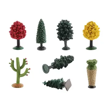 8x Мини-модели растений, Украшения, Коллекционная Развивающая игрушка, Реквизит, Скульптура для