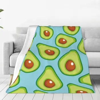 Пледы с фруктами и авокадо для любителей Авокадо Плюшевые винтажные теплые пледы для текстильного декора