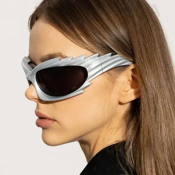 Солнцезащитные очки в форме ежика, забавные очки в стиле хип-хоп, модные солнцезащитные очки для верховой езды в стиле панк, уличные мужские солнцезащитные очки