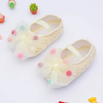 Новорожденные Дети, обувь для первых ходунков для девочек, обувь с эластичной лентой с узлом бабочки, обувь для ходунков для малышей, тапочки для принцессы, кроватка
