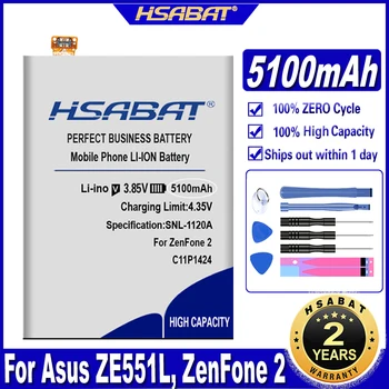 Аккумулятор HSABAT 5100 мАч C11P1424 для Asus Zenfone 2/Zenfone2 ZE551ML ZE550ML 5,5 дюймов Z00AD Z00ADB Z00A Z008D