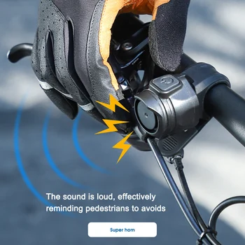 Электрический звонок для велосипеда, 80 дБ, Электрический велосипедный рожок, звонок на руль велосипеда, Супер громкий звуковой сигнал, USB-рожок для горного велосипеда