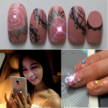Женские наклейки для дизайна ногтей с NFC, сделай САМ, телефон, светодиодная вспышка, декор для вечеринки, типсы для ногтей X7YB