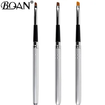 BQAN Nail Brush Design 1шт #2#4#6#8#10 Металлическая ручка с наклонной Головкой, Нейлоновая Гелевая Щетка Для ногтей Для нейл-арта