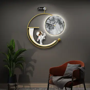 Декоративные Металлические настенные часы Circle Дизайнерские часы Wall Gold Horloge Декор домашнего интерьера Рисование Бесплатная Доставка