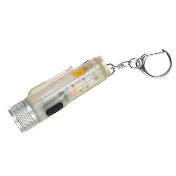Мини-фонарик с пряжкой, светодиодный фонарик, USB-перезаряжаемый брелок, карманный светильник, Водонепроницаемый светильник для наружного матового освещения