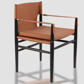 Роскошный дизайнерский обеденный стул Nordic Light, современный стиль, минималистичное и удобное высококачественное седло из массива черного ореха