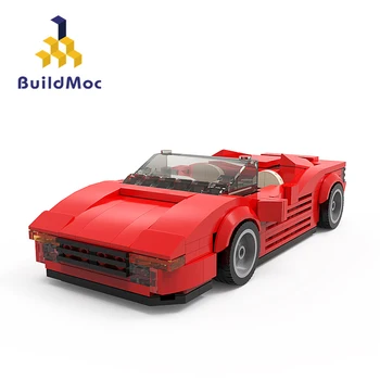 Внедорожник MOC 1980-х, спортивный фургон, Легендарный Супер Красный гоночный автомобиль, набор строительных блоков, модель грузовика, кирпичи, Рождение детской игрушки для фанатов