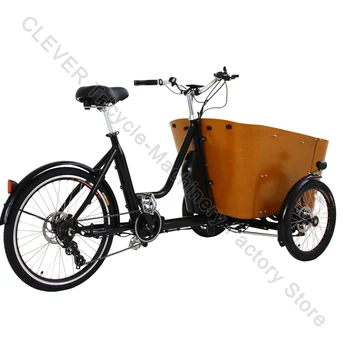 Трехколесный трехколесный велосипед со средним приводом, электровелосипед, семейный велосипед для детей, грузовой велосипед с прицепом для семейного использования