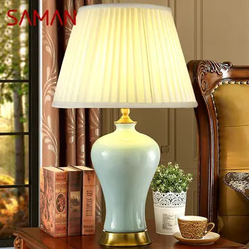 Настольная лампа SAMAN Modern Ceramics LED Nordic Creative Fashion Простые прикроватные настольные лампы для дома Гостиной Спальни